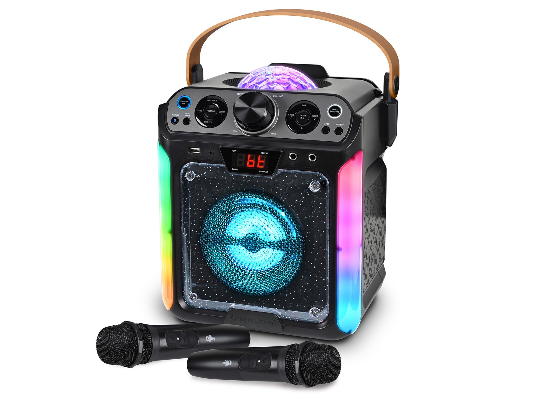 Groove DISCO • Bluetooth Karaoke Machine with Disco Ball & Lights