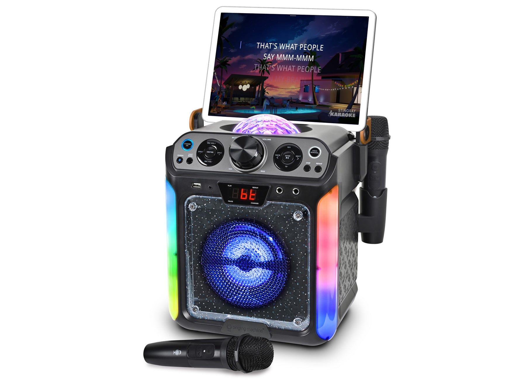 Groove DISCO • Bluetooth Karaoke Machine with Disco Ball & Lights