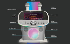 Platinum Plus - Premium Wi-Fi Karaoke Machine with Built-in Music Apps (YouTube, Spotify, Apple Music, Pandora and Singing Machine Karaoke)