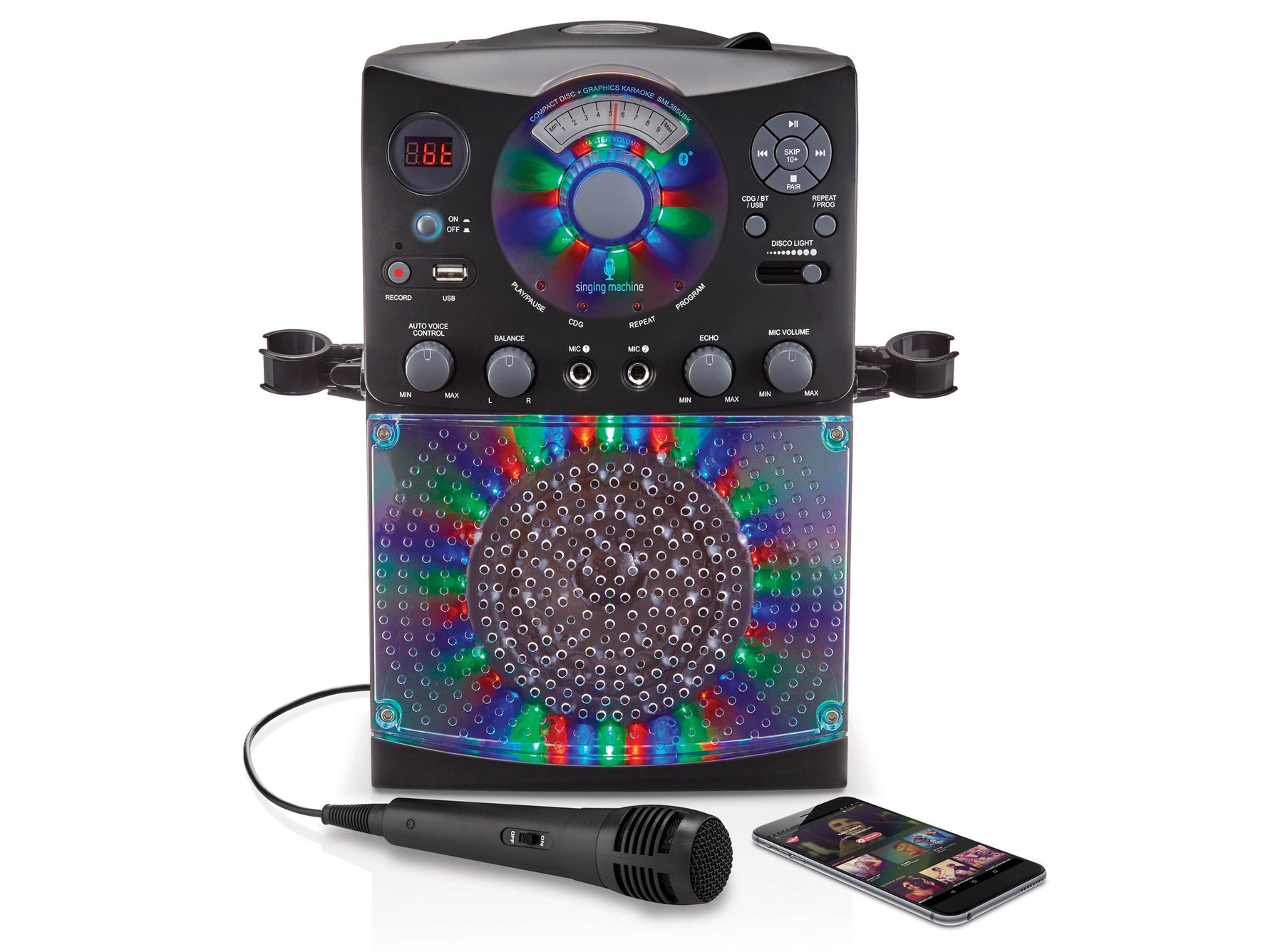 Singing Machine Bluetooth Karaoke System with Disco Lights