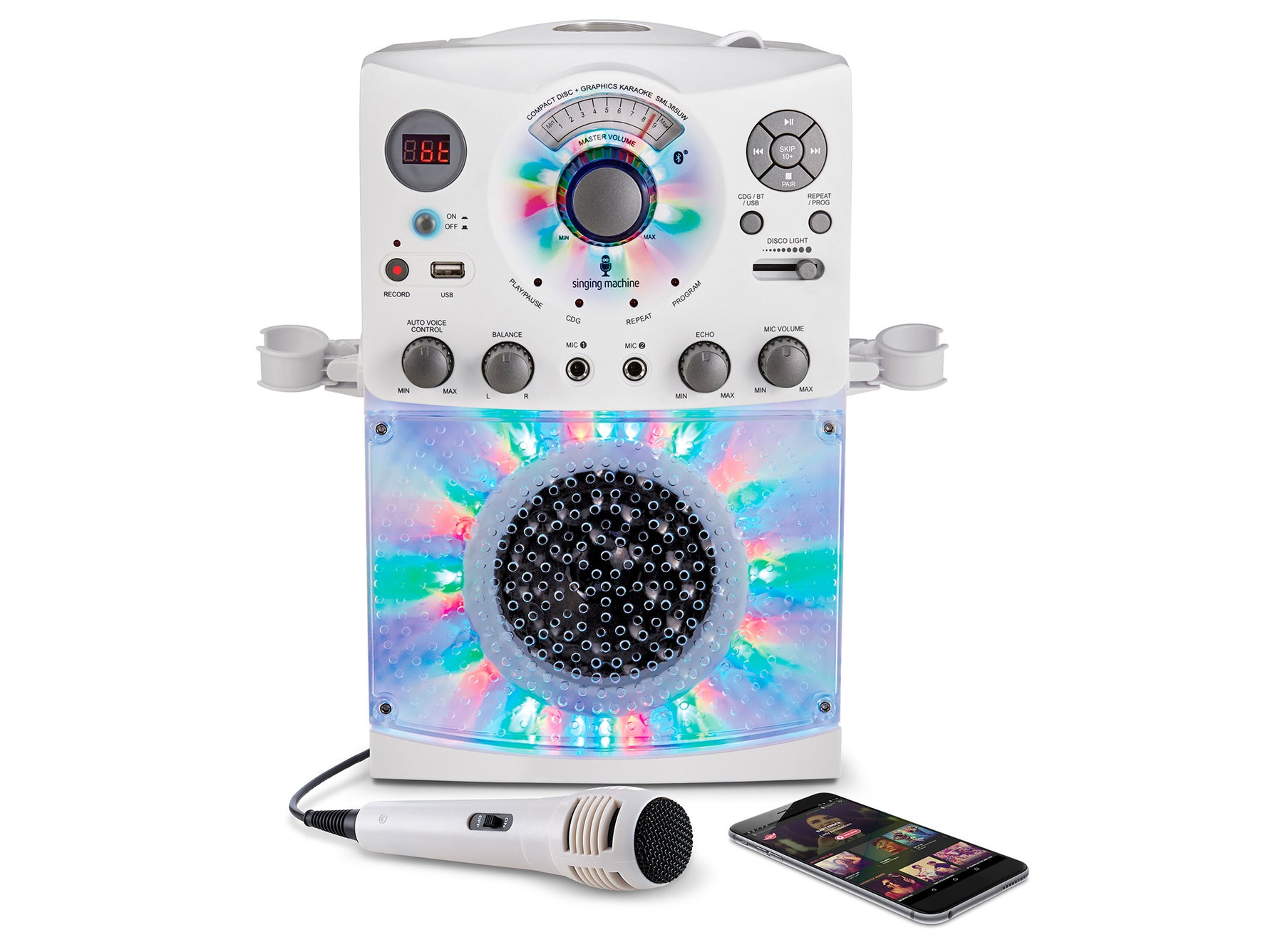 Singing Machine Bluetooth Karaoke System with Disco Lights