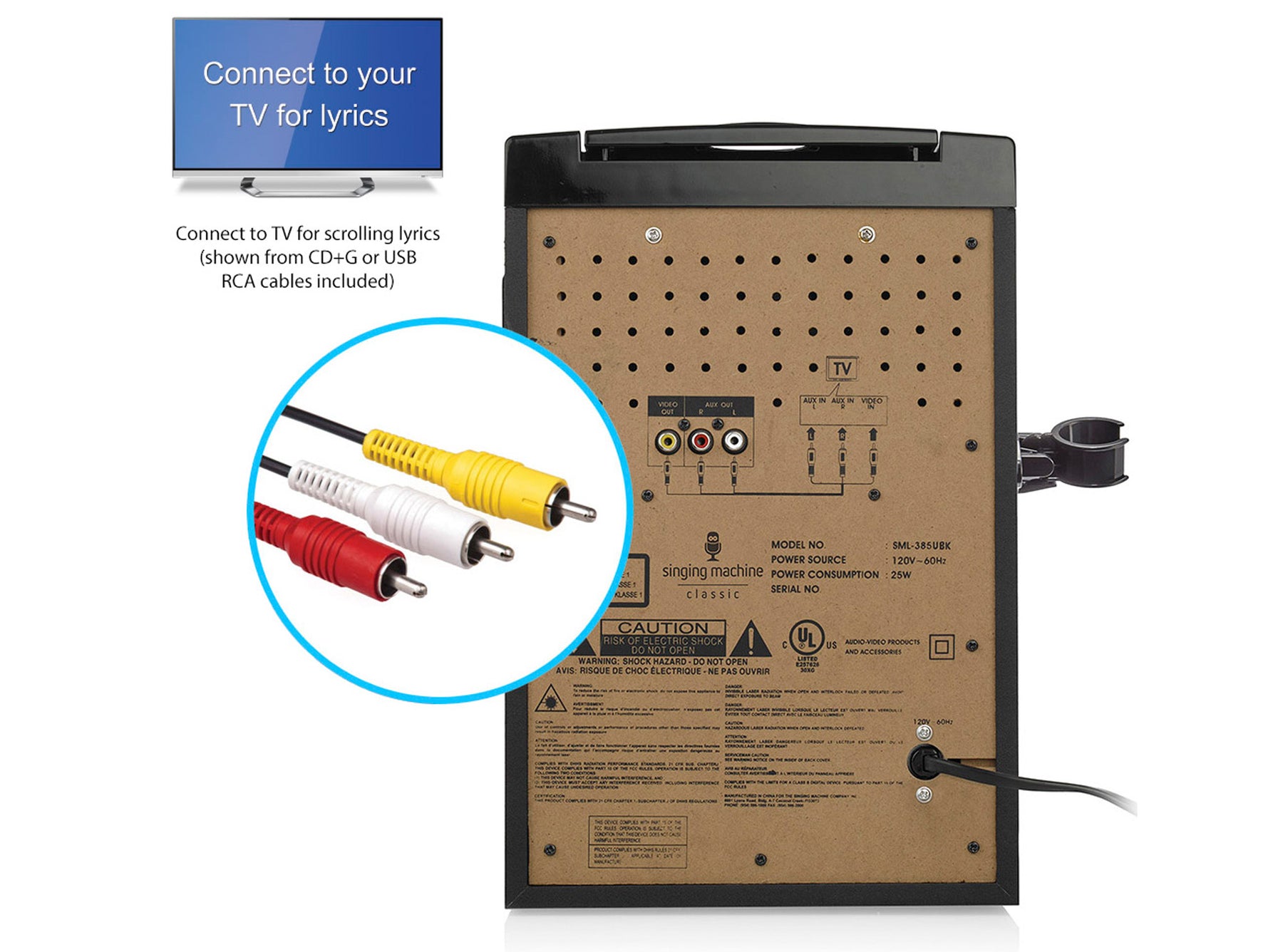 Singing Machine Bluetooth Karaoke System with Disco Lights