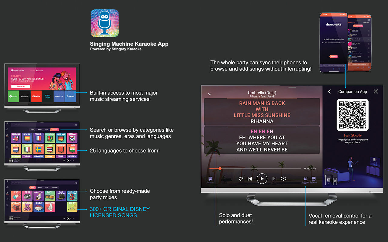 Platinum Plus - Premium Wi-Fi Karaoke Machine with Built-in Music Apps (YouTube, Spotify, Apple Music, Pandora and Singing Machine Karaoke)