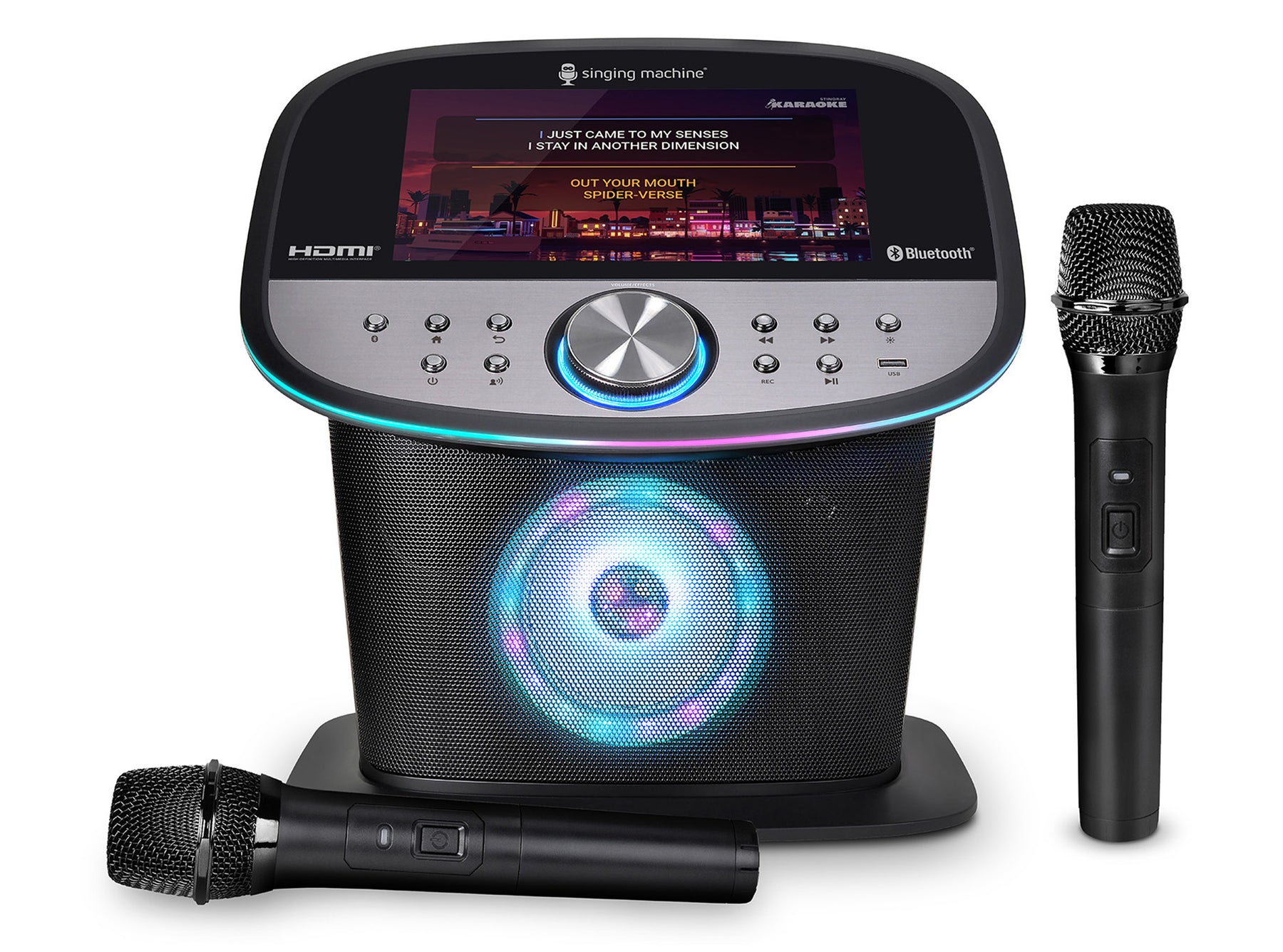 Singing Machine Wi-Fi Karaoke Platinum Hub with 2 Wireless Mics, 10” Touch Screen & Streaming Apps Included ( Youtube, Spotify, Apple Music)