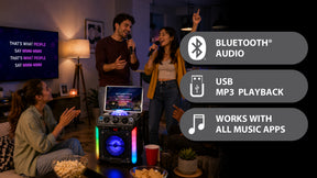 Groove DISCO •  Bluetooth Karaoke Machine with Disco Ball & LED Lights
