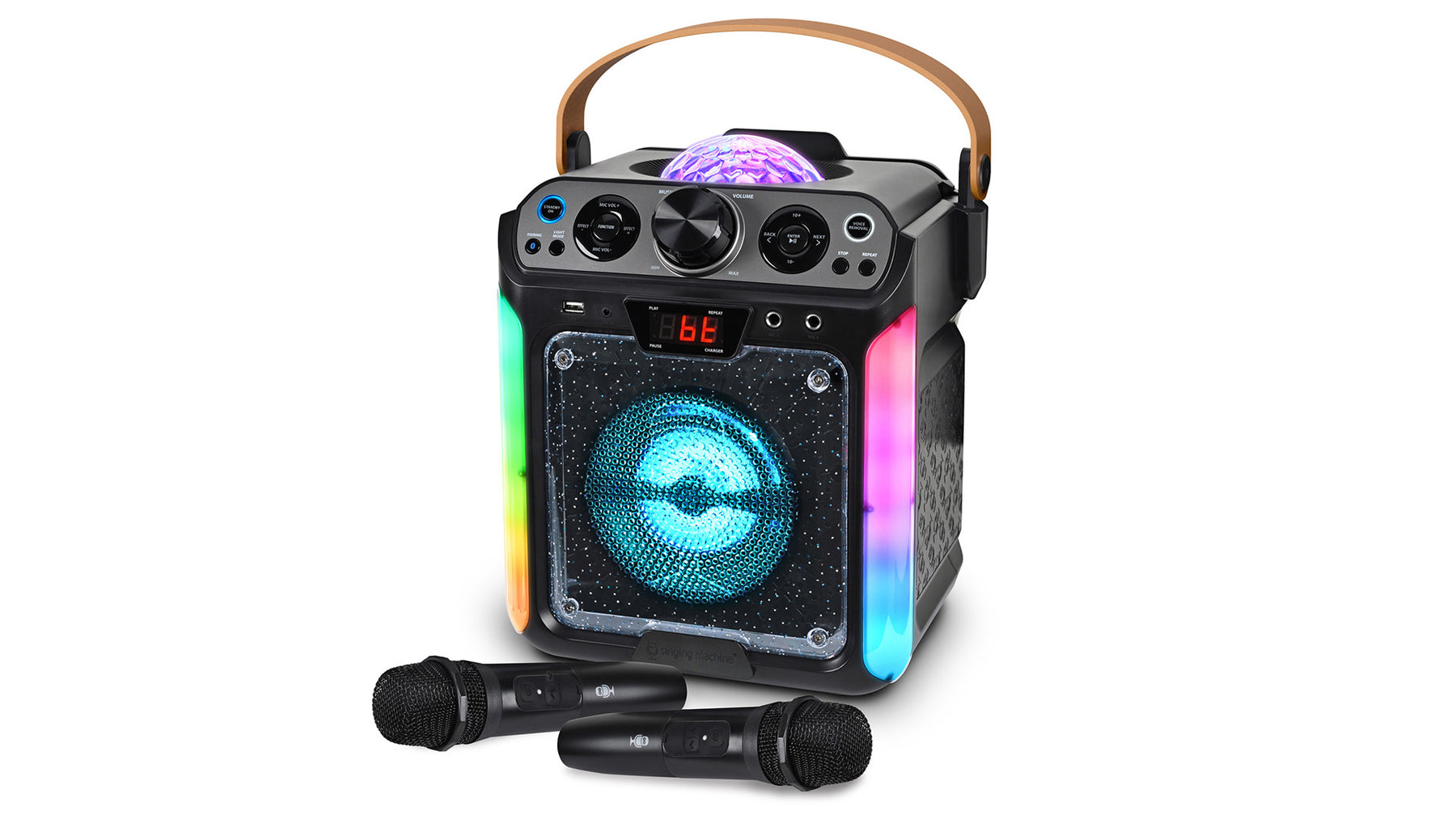 Groove DISCO •  Bluetooth Karaoke Machine with Disco Ball & LED Lights