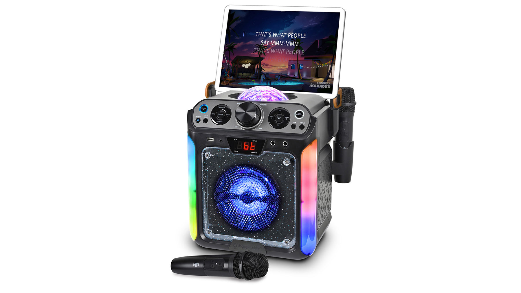 Groove DISCO •  Bluetooth Karaoke Machine with Disco Ball & LED Lights