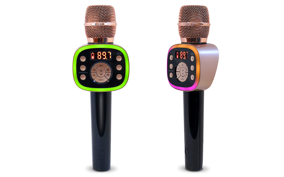 ShinePick Karaoke Microphone, 4 in 1 Wireless Microphone with LED Lights  Handheld Portable Karaoke Machine, Home KTV Player, Compatible with Android  