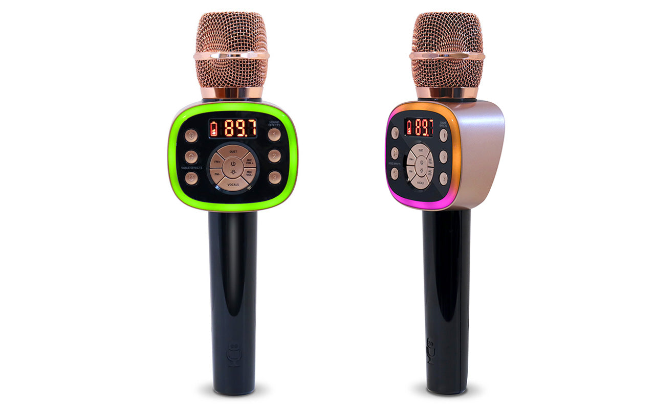 The Singing Machine Party Microphone Instrument with Bluetooth and Voice  Changers, Rose Gold 