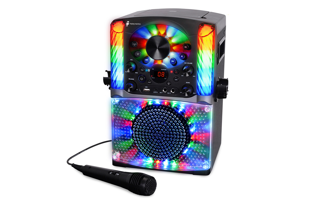 Singing Machine Karaoke Machine for Kids and Adults with Wired Microphone -  Built-In Speaker with LED Disco Lights - Wireless Bluetooth, CD+G & USB  Connectivity - Black [ Exclusive] : Everything Else 