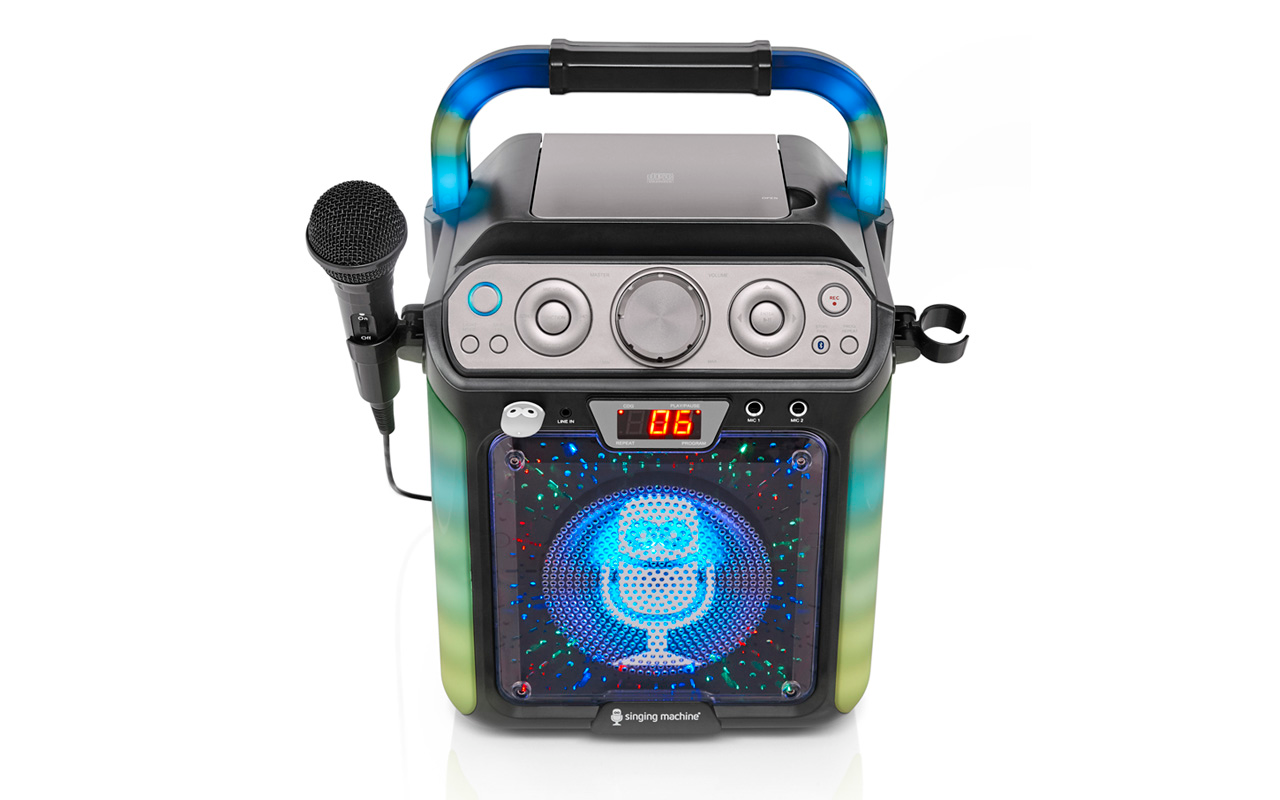 Singing Machine Groove Cube Hype Bluetooth, Stand Alone Karaoke Machine,  LED Lights, SML712BK, Black